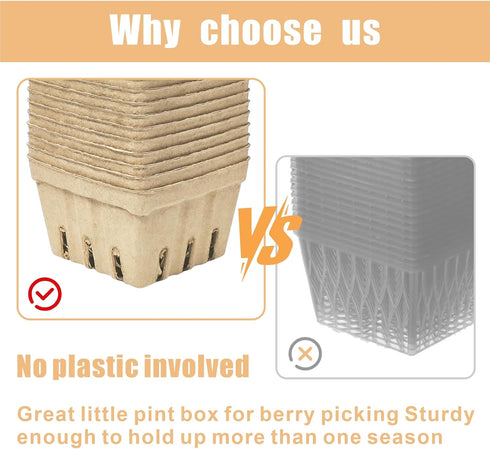 EXJEXJ 30 (30) Pcs Natural Pulp Fiber Berry Basket Small Vented Berry Picking Basket Small Container Holder for Fruits