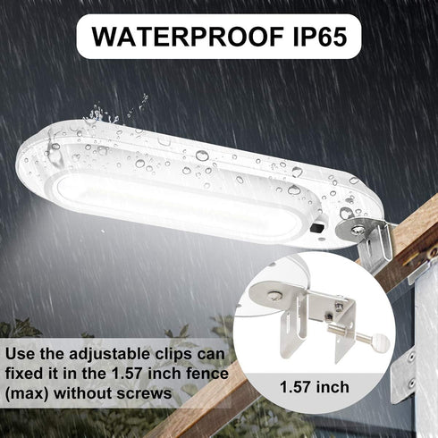 MOLEBIT 18 200 2-Pack) Solar Gutter Lights Outdoor Security Light, Waterproof Wall Sconces Lights Super Bright LED