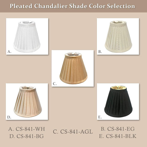 CS-841WH 3 6 5, Royal Designs, Inc. Pleated Empire Chandelier Shade, x x White
