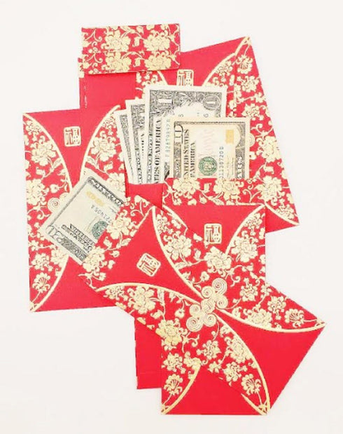 Pack of 50 Chinese Fashion Special Generous Red Envelopes, Lucky LAI SEE Money Gift Packets (6.5 x 3.2 inches)