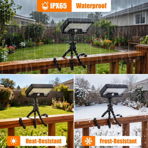 360 Solar Lights,Outdoor Solar Motion-Activated Light with Flexible Octopus Tripod Can be Wrapped Around Tree