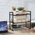 YINMIT Desktop Shelf Organizer - 2 Tier Wood Desk Storage Rack and Freestanding Display Shelf for Office, Home,