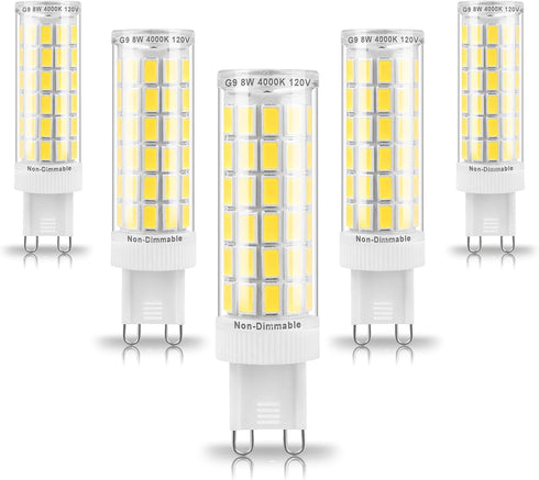 Ziomitus G9 Led Bulbs 75W 80W 100W Replacement 4000K Natural White,1000 lm,