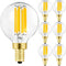 6 Pack Leools E12 Dimmable G16.5 Bulbs, 6W (60W Equivalent), 600lm, Soft White 3000K for Chandeliers, Ceiling Fans