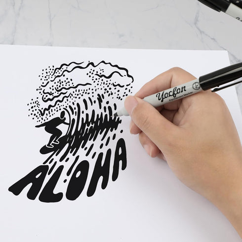 Ultra Fine Point Black Permanent Markers, 24 Pack, Works on Paper, Plastic, Stone, Glass, Metal