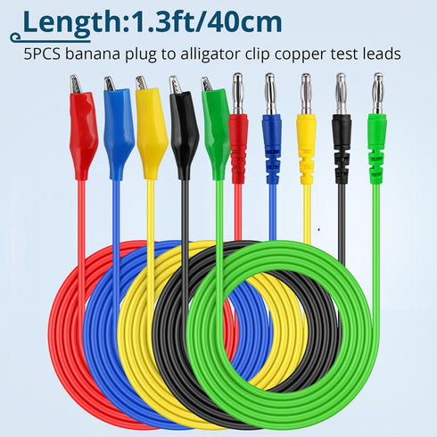35PCS Set Box,5 Clips,5 Back Probe Kit Automotive Test Leads with Storage Large Alligator Wire Piercing Probes,Flexible