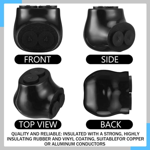 5 Pcs Insulated Multi Cable Connectors - 2 Port Single Entry Splice Electrical Power Connector Black