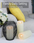 Flameless Candles, 3D Moving Flame Battery Operated Candles with Timer, Ivory Real Wax Electric LED Pillar 3" x 6"