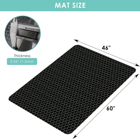 60"x46" Vicwe Office Chair Mat for Hard Floor, Anti-Slip PVC Computer Chair Mats for Gaming, Easy Glide for Chairs