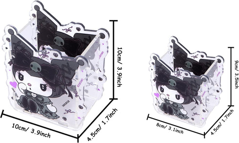 Roffatide Cute Kuromi Anime Desktop Desk Container, Ceramics Pen Holder, Mini Box for Makeup Brushes, Pencil Cup L