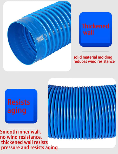 Generic 1Meter 30-100mm 3.2cm) Industrial Dust Suction Pipe Blue PVC Plastic Flexible Hose Dust Removal Pipe Soft