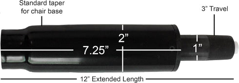 Replacement Short Office Executive Chair Gas Lift Cylinder Pneumatic Shock - Short Size - 3" Travel/Adjustment Range - S6103