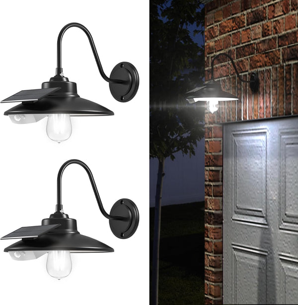 APONUO Solar Wall Lights Outdoor with 3 Lighting Modes & Motion Sensor,