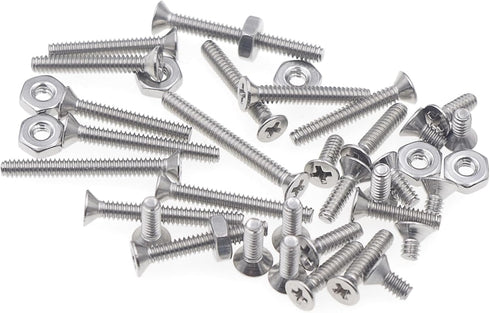 #4-40 UNC Stainless Steel Phillips Flat Head Machine Screws Assortment Kit with Nuts