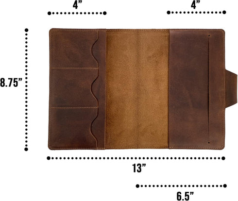Leuchtturm A5 Notebook Cover - Handmade Full Grain Leather, Bourbon Brown, Perfect for Storing Journal