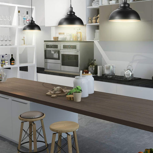 YeLEEiNO Indoor Pendant Lamp, Retro Black Finish E26 1-Light Ceiling Fixture with Plug in Cord and Switch