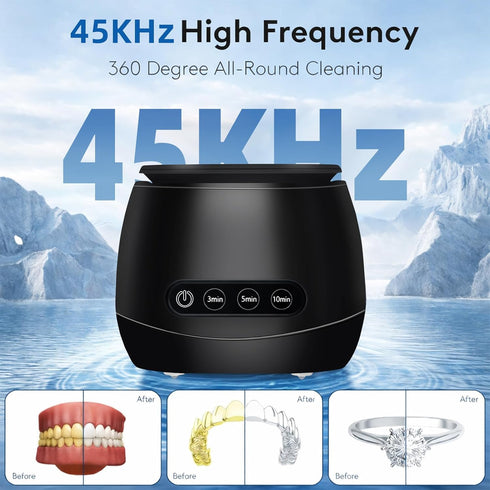 GtuiBugt 45kHz Ultrasonic Cleaner, Ultrasonic Retainer Cleaner Machine with Three Modes, Toothbrush, Jewelry, Rings