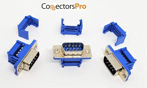 PC Accessories Connectors Pro 10-Pack - 2.54mm DB9 Male IDC Crimp Connector for 1.27mm Flat Ribbon Cable