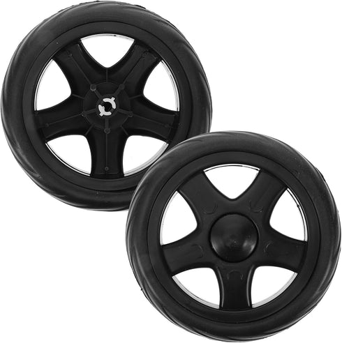 Luxshiny 2-pack Rolling Cart Wheels, Black Plastic Replacement Wheels for Folding Shopping