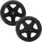 Luxshiny 2-pack Rolling Cart Wheels, Black Plastic Replacement Wheels for Folding Shopping