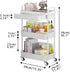 Calmootey 3-Tier Rolling Utility Cart with Drawer, Multifunctional Storage Organizer for Kitchen, Bathroom, Office