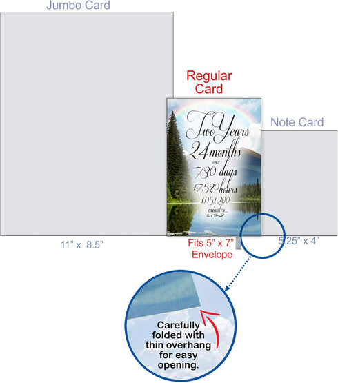 NobleWorks 2 Year Anniversary Recovery Greeting Card (5 x 7 Inch) - Encouragement Sobriety Milestone Birthday Notecard