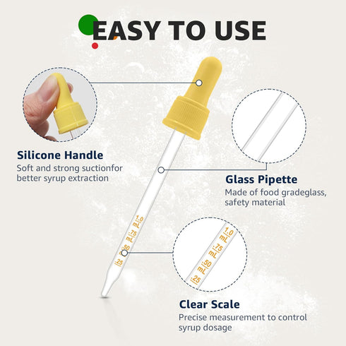 Glass Dropper Pipettes for SodaStream Bubly Bubbly Drops Flavors, Colorful 6Pcs