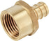 EFIELD Pex 3/4" x 1/2" Female NPT Thread Adapter Barb Crimp Brass Fitting (Pack of 5)