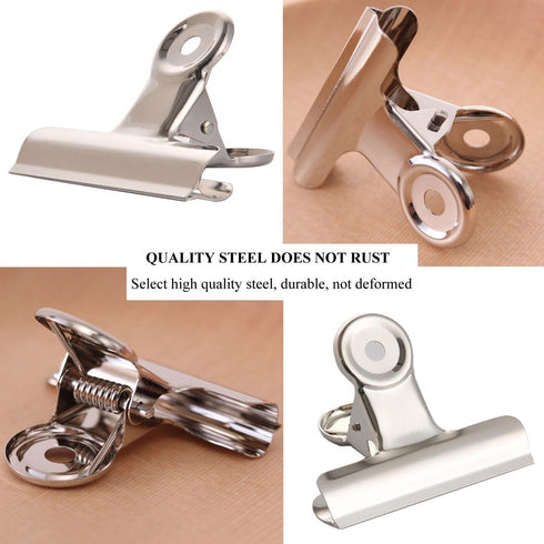 Coideal Silver Metal Hinge Clips - 20 Pack 2 Inch Large Bull Binder Paper Clips for Office, Kitchen Food Bags