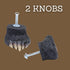 Needzo Black Bear Paw Drawer Knob Pulls, Rustic Cabin Accessory for Cabinets, Dressers and More, Installation Hardware Included, 2.2" x 1.5" x 1.75 (Pack of 2) by Needzo