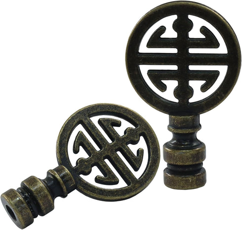 Hordion Set 2 Decorative Bronze Lamp Finials - of Elegant Knobs for Table and Floor Lamps