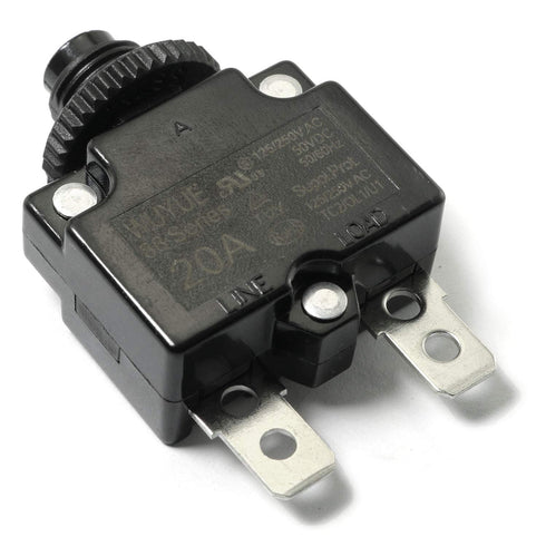 1-Pack Thermal Switch Circuit Breaker Overload Protector, 20A Mini Size Push Reset Button