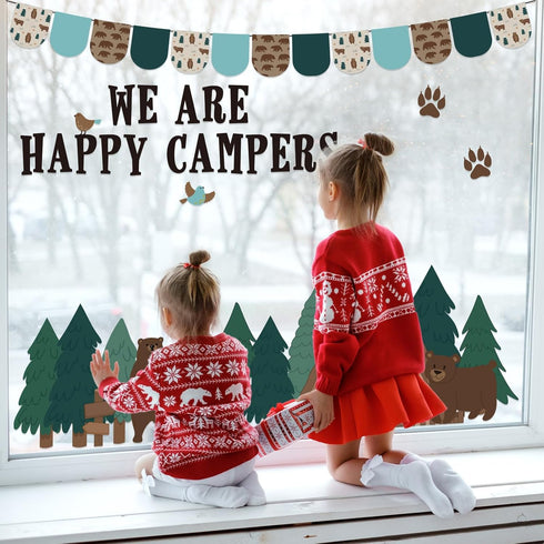 Camping Bulletin Board Classroom Decorations Set Forest Camp Theme Woodland Animals Paper Cutouts