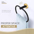 Towel Ring Black & Gold, Suyar Stainless Steel Hand Towel Holder, Oval Shape Towel Rack for Bathroom Wall
