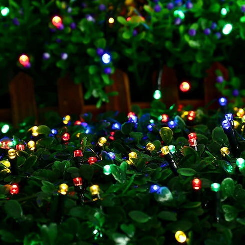 Taoushuleng 2 Pack 200 40Ft 8 Solar Multicolor String Lights Outdoor, Total LED Each with Lighting Modes for Yard