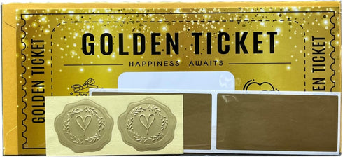 Mikki Joan Set | Golden Ticket Scratch Card | Personalized Gift for Birthdays, Movie Vouchers & Special Messages |