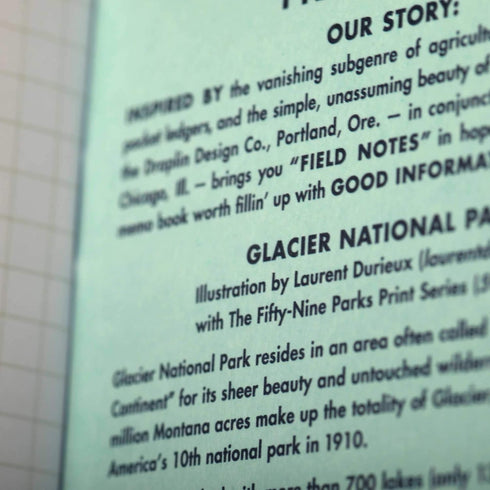 Field Notes National Parks Series F - Glacier, Hawai'I Volcanoes, Everglades - Graph Paper Memo Book 3-Pack 3.5 x 5.5
