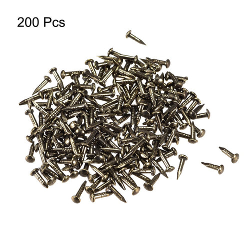 uxcell Small Tiny Nails 1.2x6mm for Wooden DIY Decorative Pictures, Bronze Tone, 200pcs