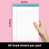 PAPERAGE 6 Pack Lined Legal Pads (Rainbow), 50 Sheets Each, Wide Ruled Note Pads, 8.5 x 11 inches