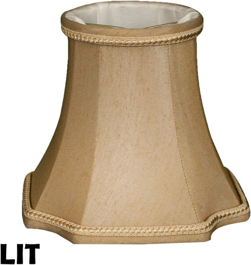 CS-714AGL 3 5 4.5, Royal Designs, Inc. Inverted Corner Bell Chandelier Shade with Decorative Trim, x x Antique Gold