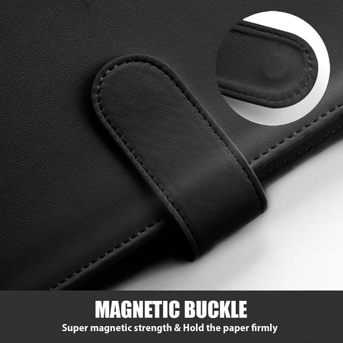 Sooez A6 Binders, Budget Binder, 6 Ring Binder with Magnetic Buckle Closure, A6 Leather for Women