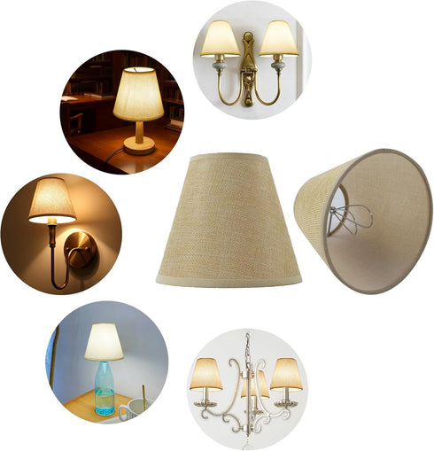 TAaMTYH Set 6Fabric Bulbs, Lampshade3" 6" 5" Small Lamp Shade Chandelier Shades of Lampshade for Wall LampChandelier