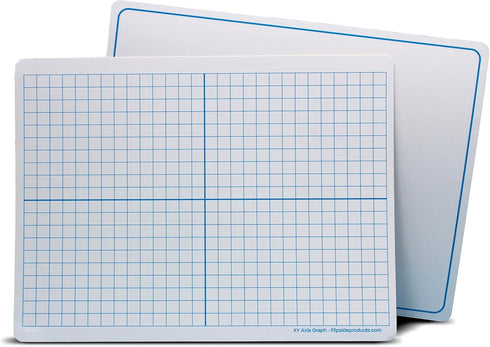 Flipside Products 9" x 12" Two-Sided XY Axis Dry Erase Learning Mat, Economical - 24 Pack