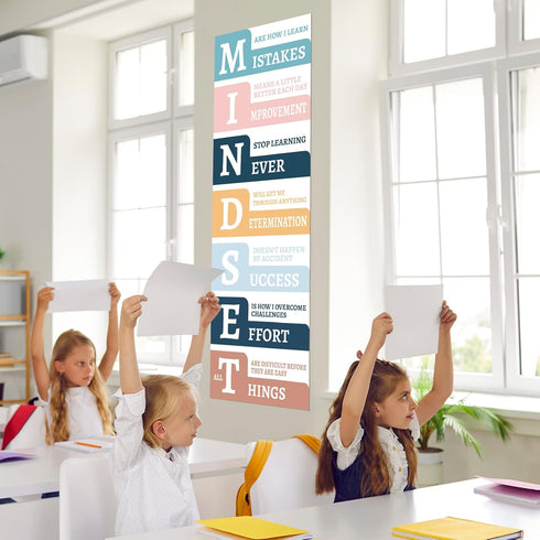 Growth Mindset Posters for Classroom Motivational Decorations Bulletin Board Banner Boho Rainbow Inspirational Posters
