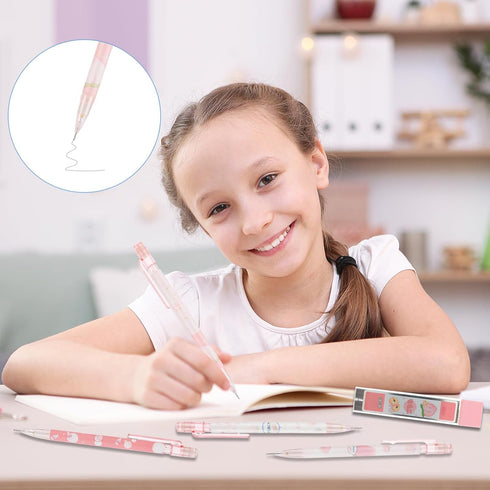 Cute Mechanical Pencil Set, 4 Pcs 0.5mm Kawaii Mechanical Pencils with 100 Pcs Replacement Refills for School Supplies