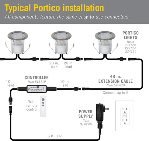 5/8" (15mm) 221124 Armacost Lighting Portico White Recessed Outdoor LED Light