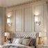 2 Pack Indoor Wall Sconces, Bath Vanity Light Fixtures Wall Mounted Lighting with White Frosted Glass Shade, White