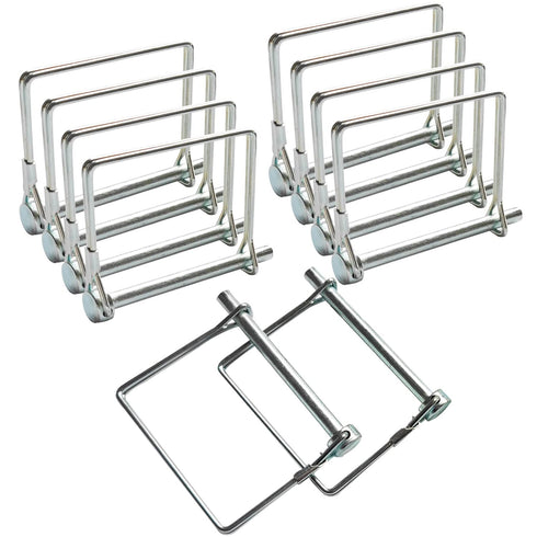 10 Pcs Square Shaft Locking Pin Safety Coupler Pin, 1/4 Inch Diameter for Farm Trailers, Wagons, Lawn Hitches, Garden