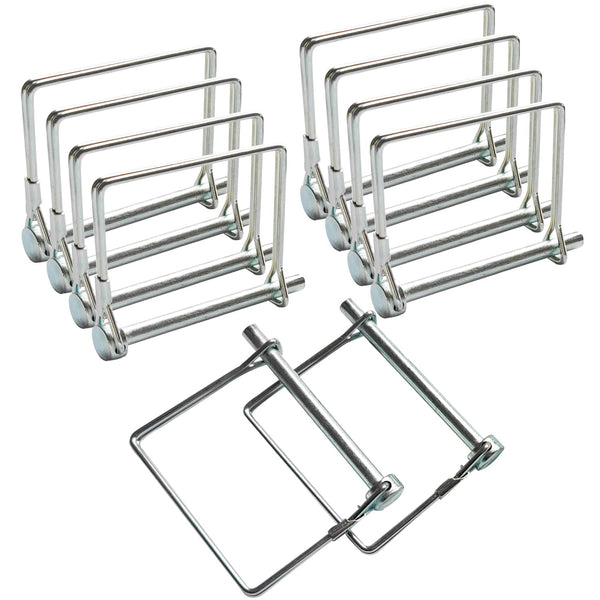 10 Pcs Square Shaft Locking Pin Safety Coupler Pin, 1/4 Inch Diameter for Farm Trailers, Wagons, Lawn Hitches, Garden