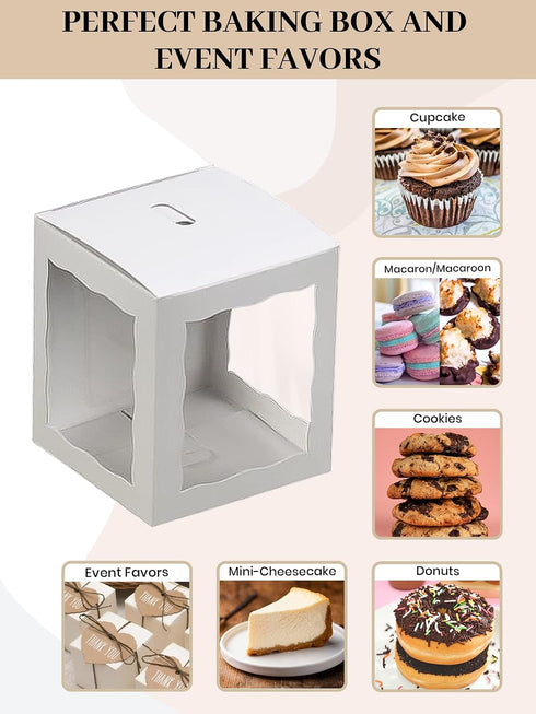 A & H Legacy Pack 12 4x4x4 Inch Packaging Candy Apple Boxes With Hole | of White Glossy Caramel Apple Supplies | Kit